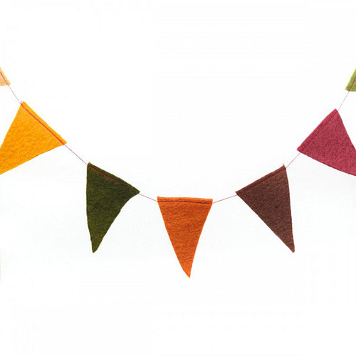 Viltslinger Vlaggetjes 11cm Aardetinten - 180cm lang