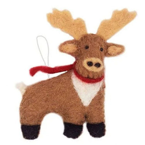 Vilten hanger rendier kerst - 7x8cm