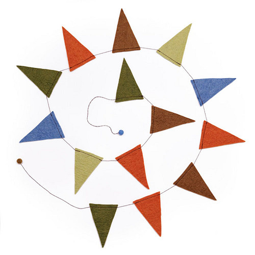 Viltslinger Vlag - Groen/Bruin/Blauw - 220cm - Homedeco - Fairtrade