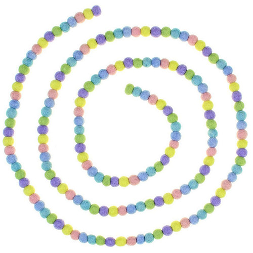 Viltslinger - Bolletjes Vilt Small - 200cm - Volle Pasteltinten - Fairtrade Homedeco 