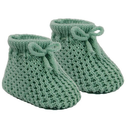 Babyslofjes Saliegroen - Gebreid met vetertje
