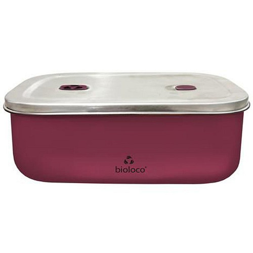 RVS bioloco Lunchtrommel 20cm x 13,5cm x 7cm - Berry Red/Fuchsia