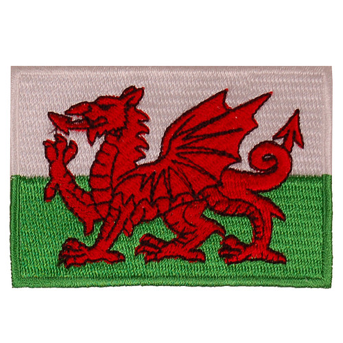 Strijkapplicatie/Patch - Vlag Wales - 8x6cm 