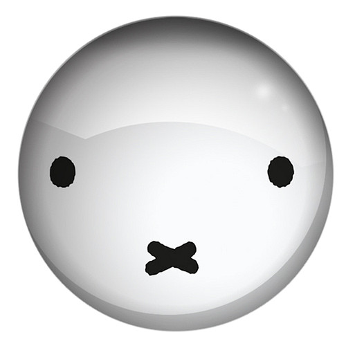 Koelkastmagneet - Glasmagneet Nijntjes Snoet - Rond Wit - Kijken - 3cm