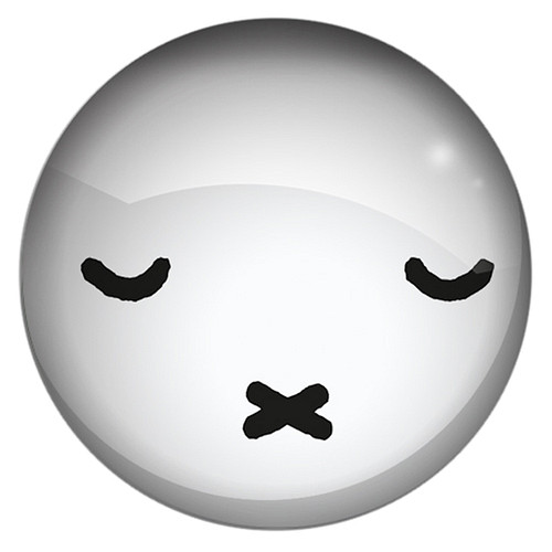 Koelkastmagneet - Glasmagneet Nijntjes Snoet - Rond Wit - Slapen - 3cm