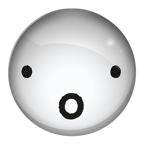 Koelkastmagneet - Glasmagneet Nijntjes Snoet - Rond Wit - Verbaasd - 3cm