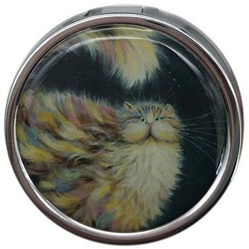 Pillendoosje Kim Haskins katten - Regenboog kat - 5x2cm