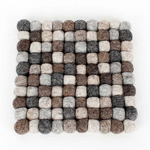 Vilten onderzetter vierkant grijstinten - 20x20cm