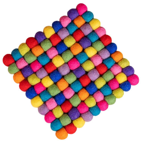 Onderzetter Woltvilt - Multicolor Vierkant - Handmade&Fairmade - 20cm