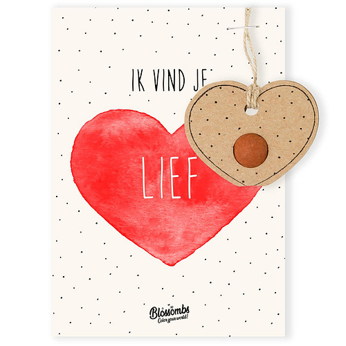 Blossombs Bloem Bommetje Hanger hartje Ik vind je lief 