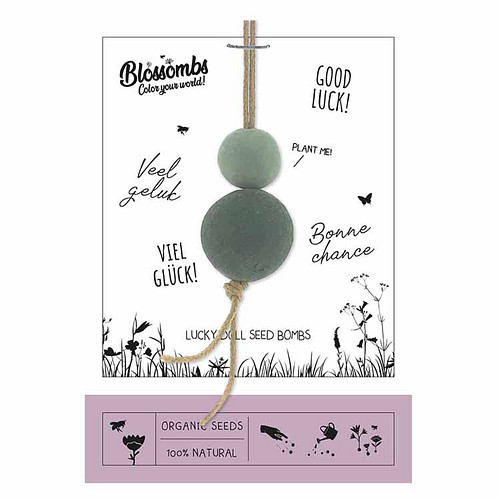Blossombs Gelukspoppetje op kaart - Bloemzaadbommetjes - 100% Biologisch