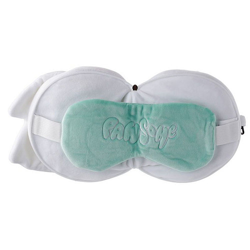 Reiskussen & Slaapmasker Kat Simon's Cat Rond - Wit - Hoogte 18cm Breedte 13.5cm Diepte 10cm Open 15x31x5cm