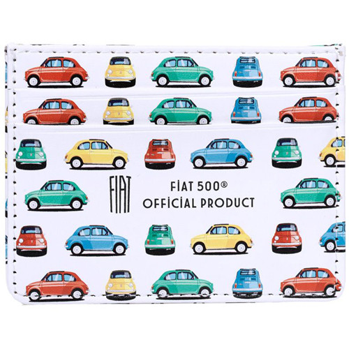 Kaarthouder Fiat 500 Retro - Stoffen RFID-Bescherming Anti-Skim - Originele Licentie - 7,5x10x0,2cm