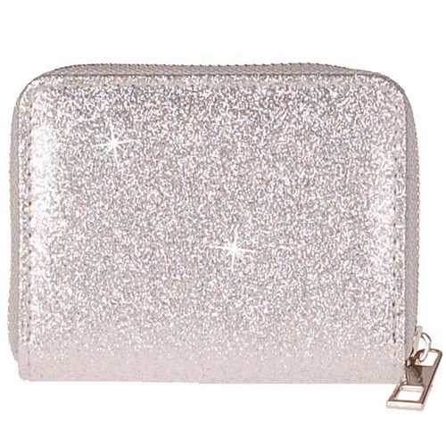 Meisjes portemonnee zilverkleurig glitter