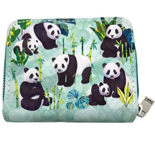Portemonnee Panda's - Compact Formaat met Rondrits - 9x11x2cm