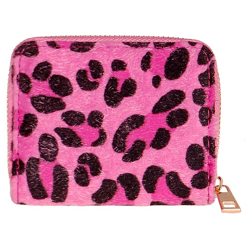  Portemonnee roze met wildlife print