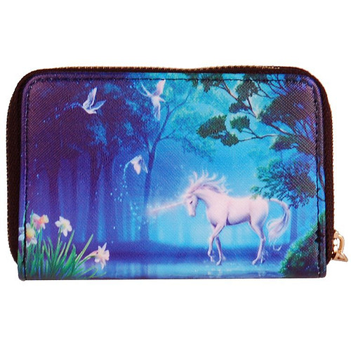 Portemonnee witte eenhoorn in het bos - 14x9cm
