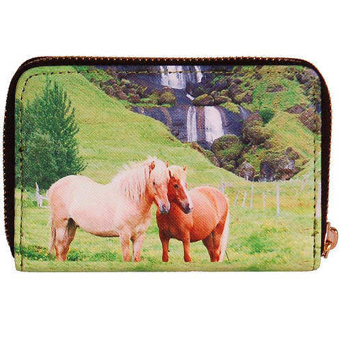 Portemonnee met 2 pony's - 14x9cm