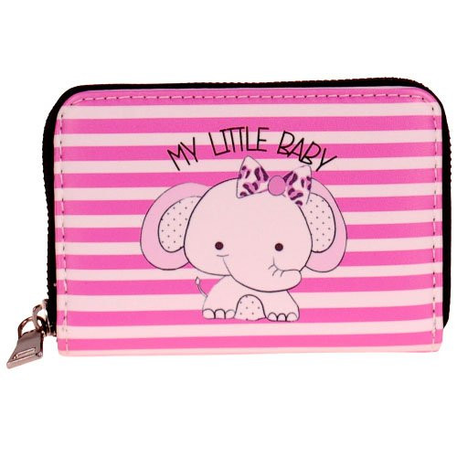 Gestreepte portemonnee met schattig olifantje - 14x10cm