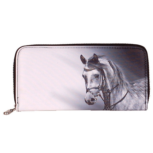  Portemonnee groot Paard grijs
