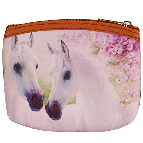 Kleine portemonnee met 2 witte arabieren - 11x9cm
