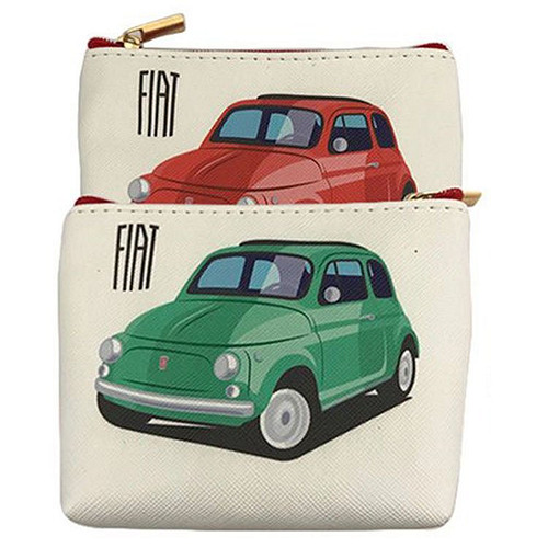 Klein portemonneetje Fiat 500 rood - 11x9cm