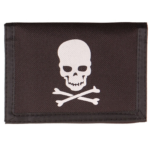 Portemonnee zwart met "skull and crossbones"