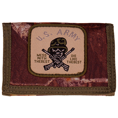 Klittenband Portemonnee Bush camo US Marines Skull - 13x8,5cm