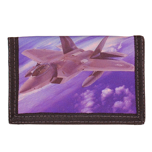 Portemonnee Jongens - F-22 Raptor - USAF Lockheed Martin Jachtvliegtuig - Klittenband Sluiting - 12,5x8,5cm