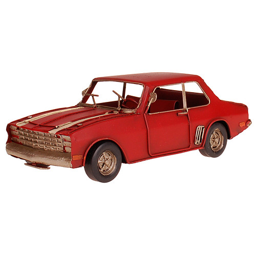Metalen voertuig - Amerikaanse Classic Retro Sportscar Rood - 25,5x10x8cm