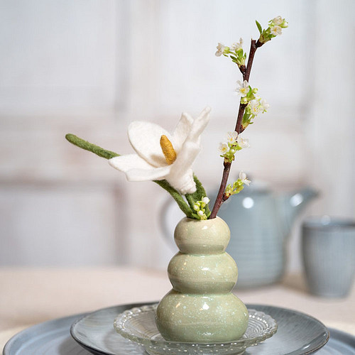 Vilt Bloem - Krokus Wit - 25cm - Fairtrade Homedecoratie