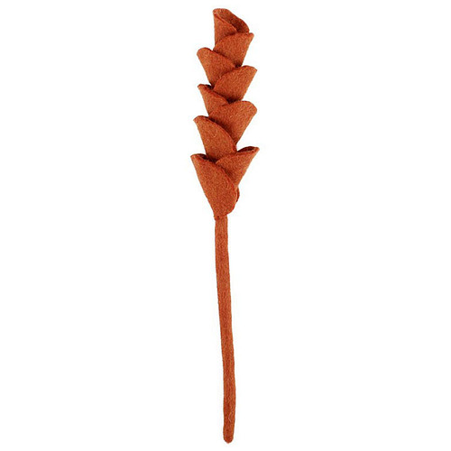 Vilt Tak Bloem - Opstaande Kelkjes - Oranjebruin/Cognac - 40cm - Fairtrade Homedecoratie