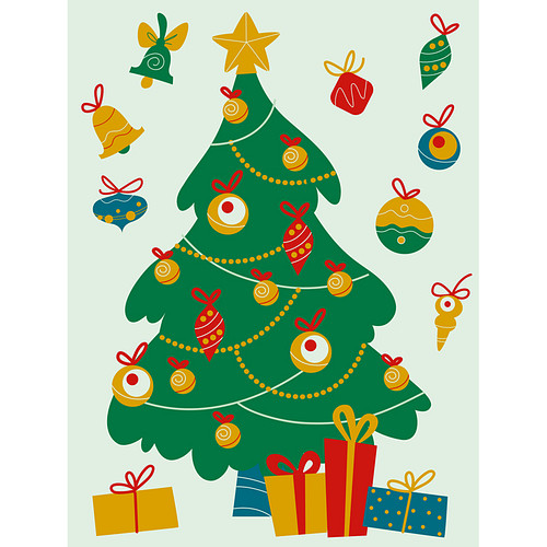 Schilderen op Nummer Set - Kind 6+ - Kerstboom & Rendier - Plaat Karton + Bonusplaat - incl. Verf & Penselen - 18x24cm