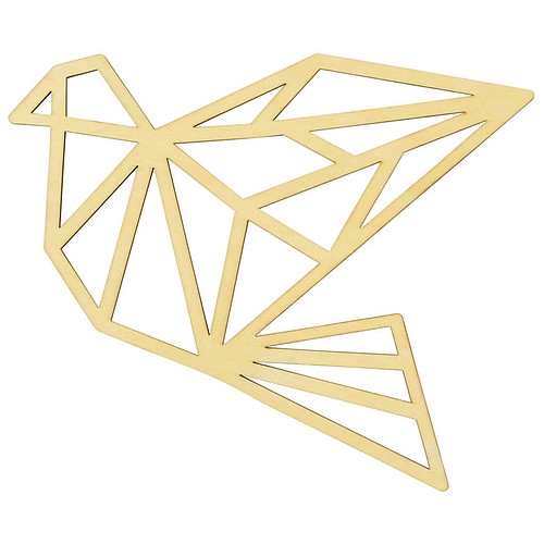Vogel Geometrische Lijnen - DIY-Deco & Hobby/Creatief - Duurzaam & Onbehandeld Hout - 25.8x20x0.20cm