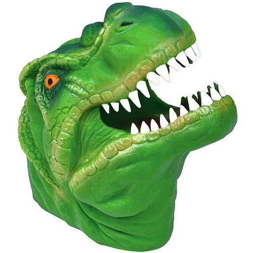 Handpop Dino T-Rex Groen - 12x9x12,5cm