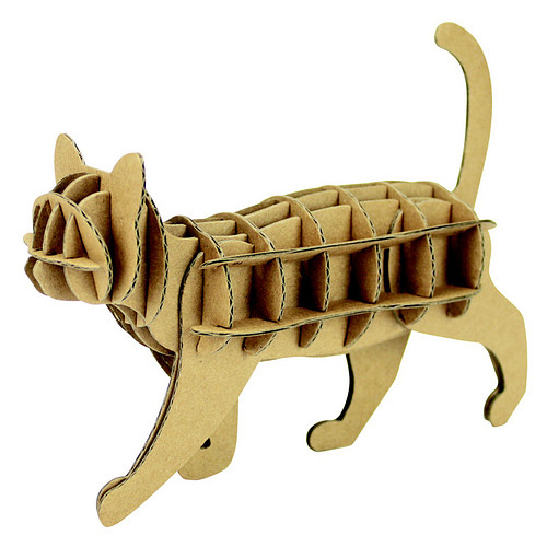 3D Model Karton Puzzel - Kat Lopend - DIY Hobby Knutsellen - 17x10x5cm