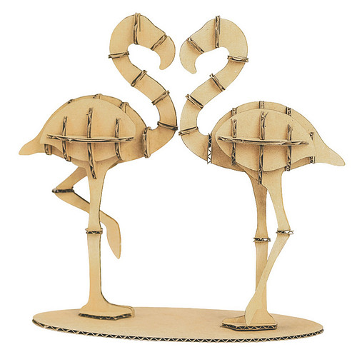 3D Model Karton Puzzel - Flamingo - DIY Hobby Knutsellen - 15.2x7.8x16cm