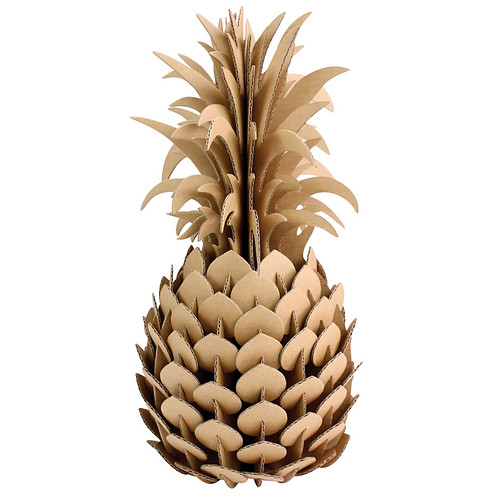 3D Model Karton Puzzel - Ananas Vrucht - DIY Hobby Knutsellen - 14x28cm