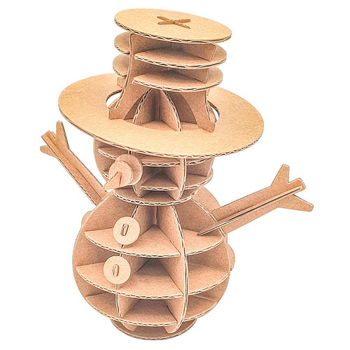 3D Model Karton Puzzel - Sneeuwpop Winter - DIY Hobby Knutsellen - 13x13cm