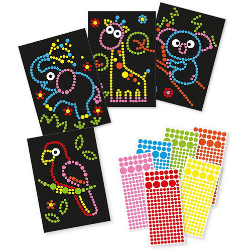 Knutselset A4 Fromaat Karton - Wilde Dieren - 4x Voorbeeldplaat / 8x Stickervellen - DIY Hobby Kind 3+