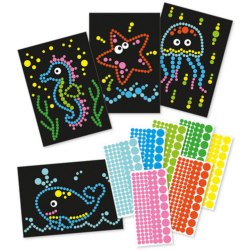 Knutselset A4 Fromaat Karton - Zeeleven - 4x Voorbeeldplaat / 8x Stickervellen - DIY Hobby Kind 3+