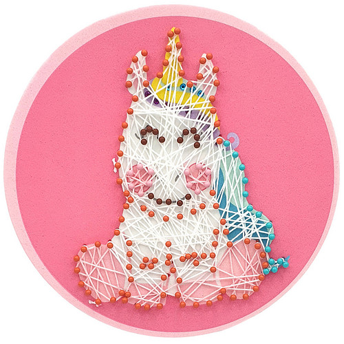 Knutselset Kind 3+ - String-Art Eenhoorn/Unicorn - Roze - Hobby - 21cm