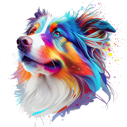 Diamond Painting Set - Hond Border Collie - incl. Pen & Wax - 30x30cm
