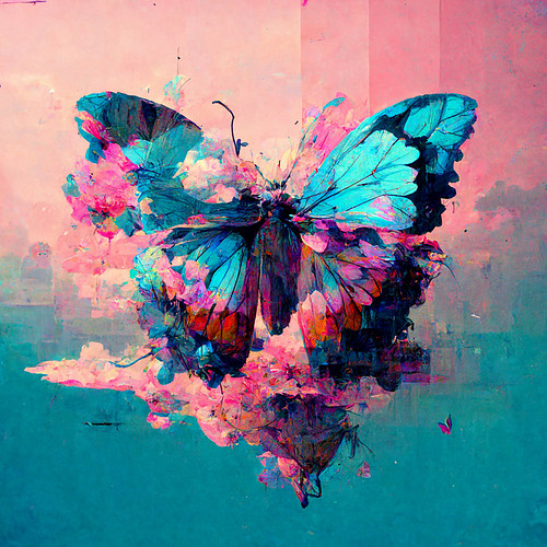 Diamond Painting Set - Vlinder Pastel - incl. Pen & Wax - 30x30cm