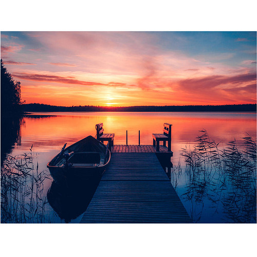 Diamond Painting Set - Zonsondergang Bootsteiger - incl. Pen & Wax - 30x40cm