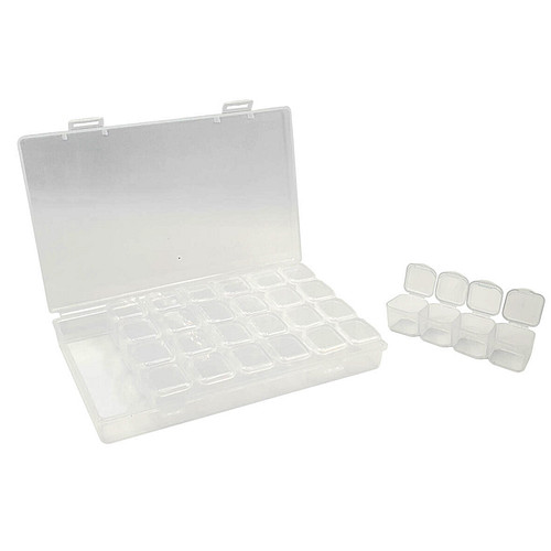 Diamond Painting Accessoire - Opslagdoos met Deksel & 28 Uitneembare Vakjes - 17.5x10.5x2.6cm