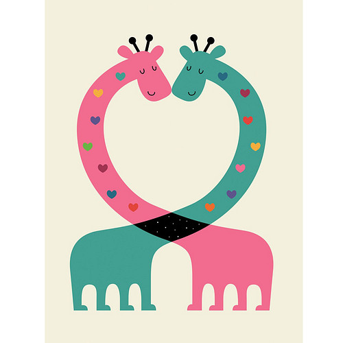 Diamond Painting Knutselset Kind 6+ - Giraffen Roze&Blauw Hartjes - Kaart - incl. Pen - 15x20cm