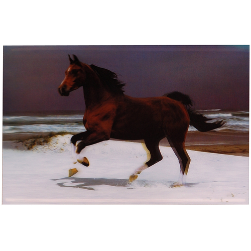  3-d poster galopperend bruin paard