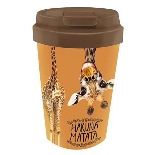 PLA/plant bioloco beker to go 350ml - Giraffe Hakuna Matata