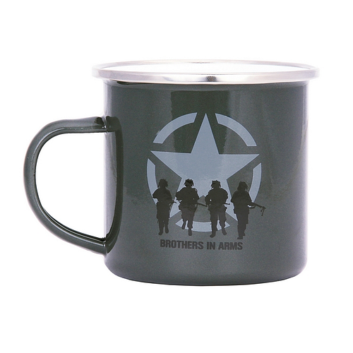 Emaille beker soldaten groen - Brothers in Arms 